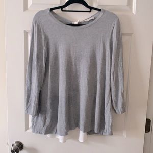 Gray loft blouse sweater